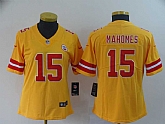 Women Nike Chiefs 15 Patrick Mahomes Gold Inverted Legend Limited Jersey,baseball caps,new era cap wholesale,wholesale hats